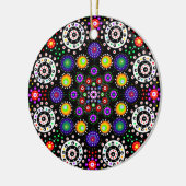 Persoonlijke Psychedelic Dot Mandala Kerstmis Keramisch Ornament (Links)