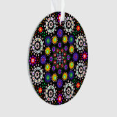 Persoonlijke Psychedelic Dot Mandala Kerstmis Ornament (voorkant)