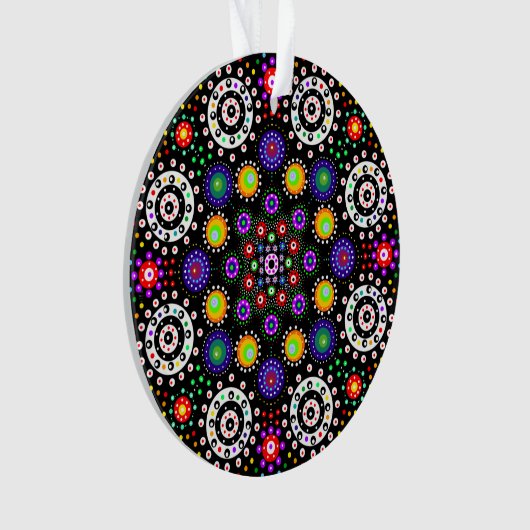 Persoonlijke Psychedelic Dot Mandala Kerstmis Ornament (voorkant)