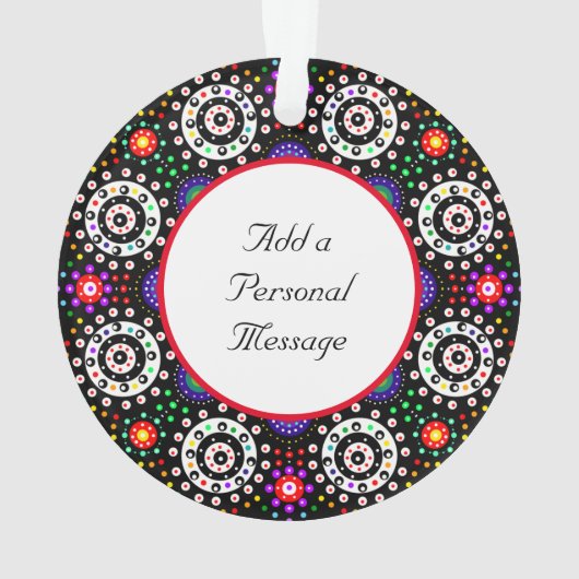 Persoonlijke Psychedelic Dot Mandala Kerstmis Ornament (achterkant)