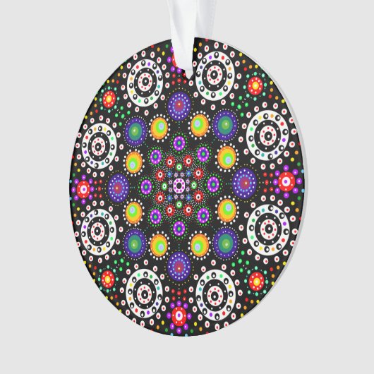 Persoonlijke Psychedelic Dot Mandala Kerstmis Ornament (voorkant)