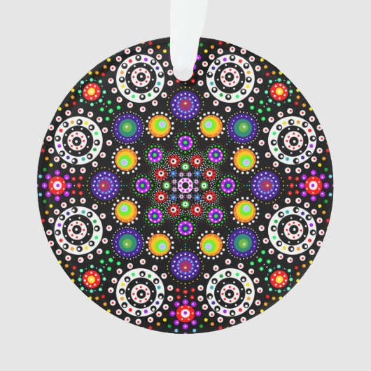 Persoonlijke Psychedelic Dot Mandala Kerstmis Ornament (voorkant)