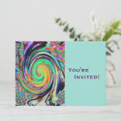 Persoonlijke Psychedelic Vortex Birthday Party Kaart (Staand voorkant)