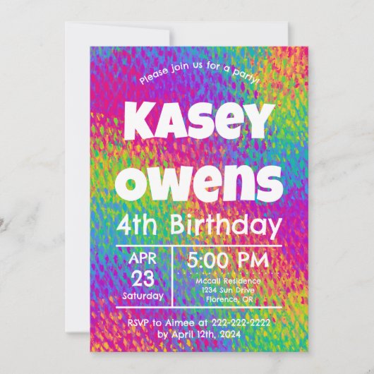 Persoonlijke Psychedelische Regenboog Verjaardag  Kaart (Voorkant)