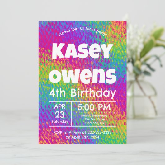 Persoonlijke Psychedelische Regenboog Verjaardag  Kaart (Staand voorkant)