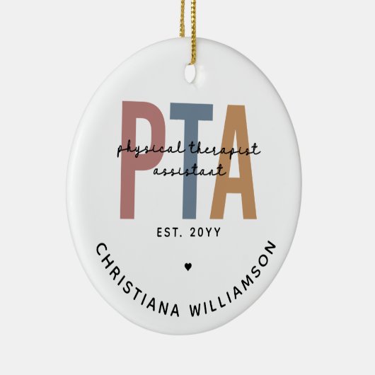 Persoonlijke PTA Fysiotherapeut Assistent Keramisch Ornament (Rechts)