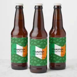 Persoonlijke Pub & Eatery Ierse Vlag Shamrocks Bier Etiket