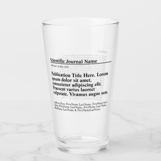 Persoonlijke publicatie Drink glas (Voorkant)