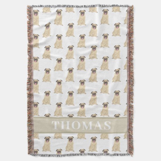 Persoonlijke Pug Babydeken Deken (Voorkant Verticaal)