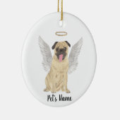 Persoonlijke Pug condoleance-herdenking Keramisch Ornament (Rechts)