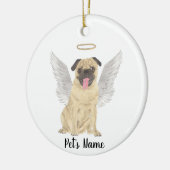 Persoonlijke Pug condoleance-herdenking Keramisch Ornament (Links)