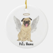 Persoonlijke Pug condoleance-herdenking Keramisch Ornament (Achterkant)