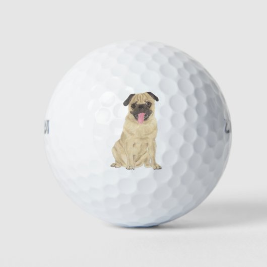 Persoonlijke Pug Golfballen (Voorkant)