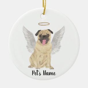 Persoonlijke Pug-herdenkingsmemoriaal Keramisch Ornament