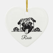 Persoonlijke Pug Keramisch Ornament (Voorkant)