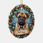 Persoonlijke Pug Kerstmis  Keramisch Ornament (Rechts)