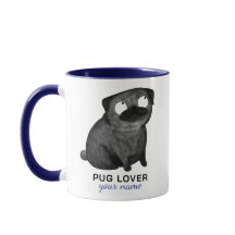 Persoonlijke Pug-mok, aangepaste naam & tekst
