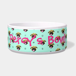 Persoonlijke Pug Print Hondenkom Voerbakje