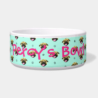 Persoonlijke Pug Print Hondenkom Voerbakje