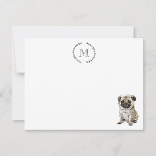 Persoonlijke Pug voor hondenliefhebbers Notitiekaartje
