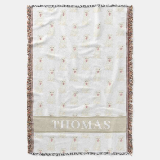 Persoonlijke Pug (Wit)  Deken (Voorkant Verticaal)