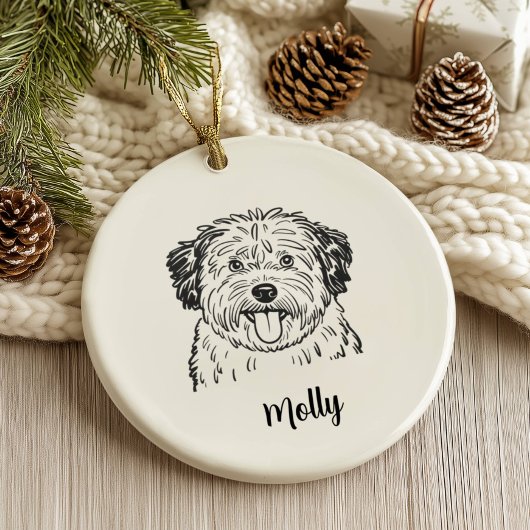 Persoonlijke Puli-hond Kerstmis Keramisch Ornament