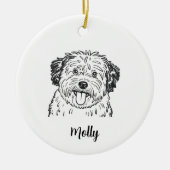 Persoonlijke Puli-hond Kerstmis Keramisch Ornament (Voorkant)