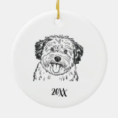Persoonlijke Puli-hond Kerstmis Keramisch Ornament (Achterkant)