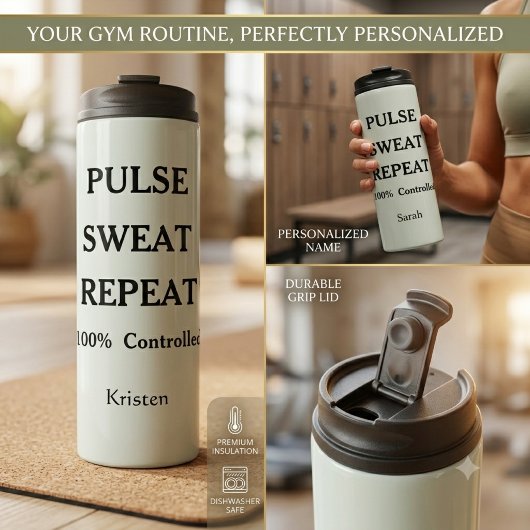Persoonlijke Pulse Sweat Repeat gym Thermosbeker