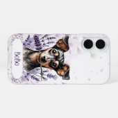Persoonlijke Pup-houder – Min Pin iPhone 16 Hoesje (Achterkant horizontaal)