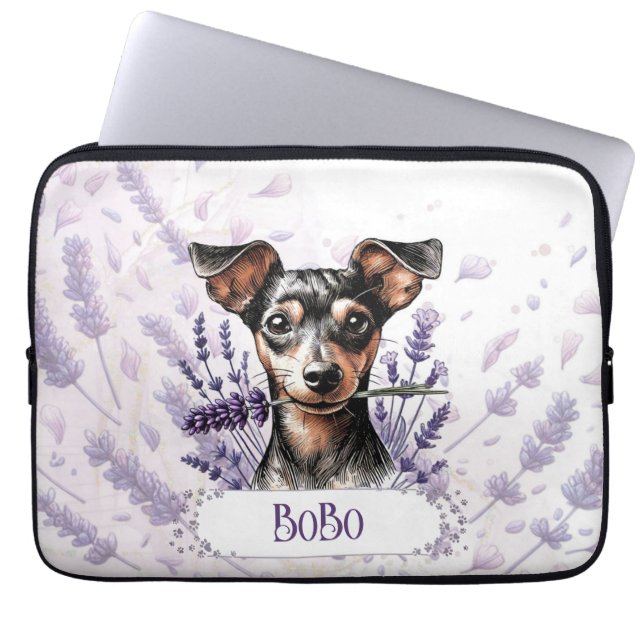 Persoonlijke Pup - Min Pin Laptop Sleeve (Voorkant)