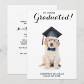 Persoonlijke Puppy Dog Afstuderen Graduation Party Kaart (Voorkant / Achterkant)