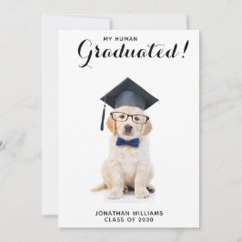 Persoonlijke Puppy Dog Afstuderen Graduation Party Kaart