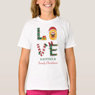 Persoonlijke Puppy LIEFDE Kerst Matching Familie T-shirt