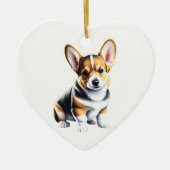 Persoonlijke Puppy Pembroke Welsh Corgi Keramisch Ornament (Voorkant)