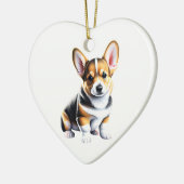 Persoonlijke Puppy Pembroke Welsh Corgi Keramisch Ornament (Links)