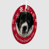 Persoonlijke Puppy's Eerste Kerstmis Kerstmis Ornament (voorkant)