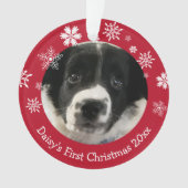 Persoonlijke Puppy's Eerste Kerstmis Kerstmis Ornament (voorkant)