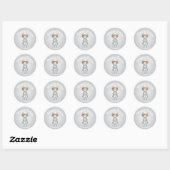 Persoonlijke Purim-sticker – Robot Thema Ronde Sticker (Vel)
