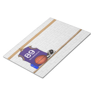 Persoonlijke Purp Basketball Jersey 11x8.5 notitie Notitieblok