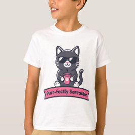 Persoonlijke Purr-fect Sarcasische Zwarte Kat Mok T-shirt