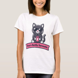 Persoonlijke Purr-fect Sarcasische Zwarte Kat Mok T-shirt