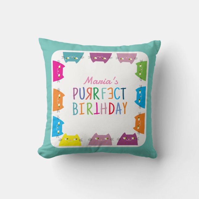 Persoonlijke Purrfecte Verjaardag Kussen (Voorkant)
