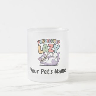 Persoonlijke Purrfectly Luie Kat Aangepaste Huisdi Matglas Koffiemok