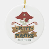 Persoonlijke Putt Pirates Golfing Hobby Keramisch Ornament (Voorkant)