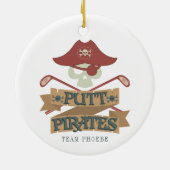 Persoonlijke Putt Pirates Golfing Hobby Keramisch Ornament (Achterkant)