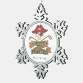 Persoonlijke Putt Pirates Golfing Hobby Tin Sneeuwvlok Ornament (Rechts)