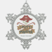 Persoonlijke Putt Pirates Golfing Hobby Tin Sneeuwvlok Ornament (Voorkant)