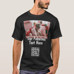 Persoonlijke Qr-code, foto en tekst T-shirt