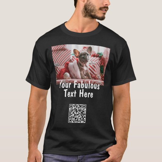Persoonlijke Qr-code, foto en tekst T-shirt (Voorkant)